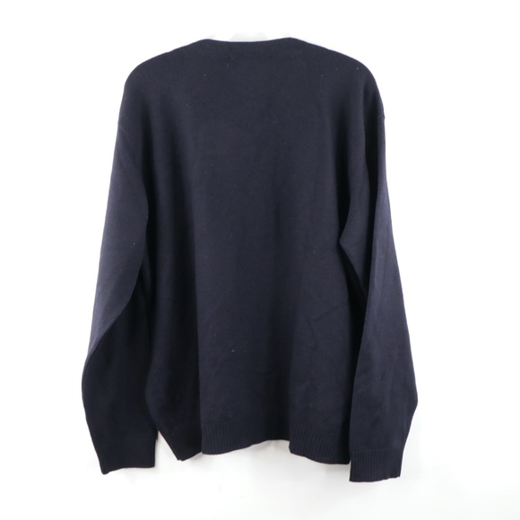 Bugatchi Uomo V Neck Striped Sweater Blue - Picture 7 of 9